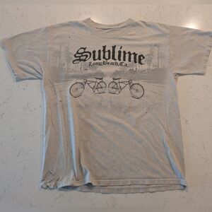 Vintage Y2K Sublime Band Grunge Distressed Long Beach Cali Bicycles Shirt Medium